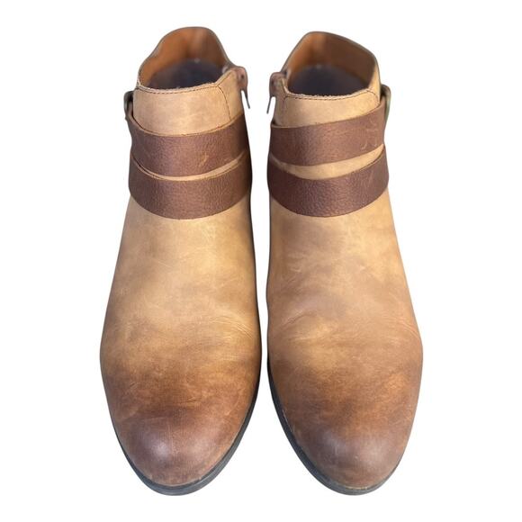 Clarks Women’s Addiy Cora Brown Leather Ankle Western Boots Size-8.5m - Picture 3 of 10